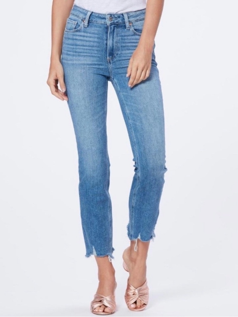 PAIGE Cindy Mel Destroyed Hem Jeans